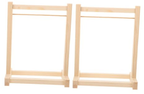 YARNOW 2stücke Holz Kleiderständer Für Puppenhaus Mini Puppen Kleiderbügel Aufbewahrungsregal Für Puppenkleidung Stabiler Puppenkleiderschrank Platzsparendes Miniatur-Organizer Für