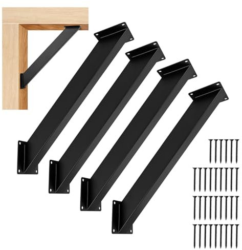 Guolich 4 Pcs Heavy Duty Roof Riser Brackets Kit,45 Degree Angle Support Brackets, Black Metal Roof Riser Beam Bracket for Roof Pergola Gazebo Patio Cover.