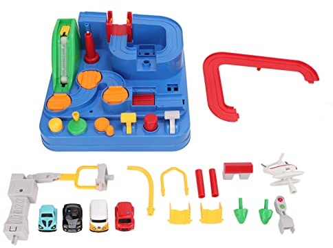 Haofy Educational Railcar Toy Interactive Car Adventure Puzzle Rennspielzeug für Lernen Motorische Fähigkeiten für Kindergeschenk, Sicheres Haltbares ABS -Material