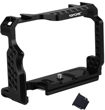 A7S2 Cage Compatible for Sony Alpha A7II A7III A7RII A7RIII A7SII Camera with Cold Shoe Arca Base Plate Multiple Holes for Camera Rig Accessories