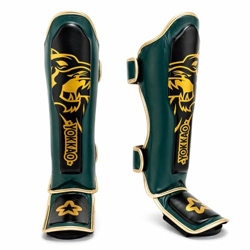 YOKKAO Parastinchi Muay Thai Kickboxing MMA Original Gold con ginocchiere - Verde - L