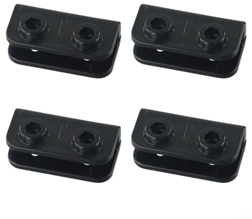 Glewi Pop-up Gazebo Replacement Connector, Rectangular Bracket for 2-Way Joint, Black Spare Part for Garden Tent Canopy Frame Repair (1 Piece)(4Pcs)