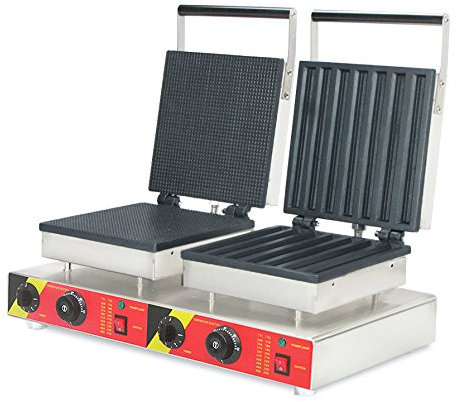 CGOLDENWALL Np-580 Commercial Churros machine 2 en 1 gaufrier Réchaud électrique antiadhésif Waffle grille-pain machine Baker Espagne Churros machine à pain - 220V
