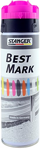 Stanger Best Mark Stop & Go Fluoreszent 500 ml Neonpink- Markierspray von Oberflächen aller Art - Asphalt, Erde, Bäume, Rasen, Beton & mineralische Untergründe