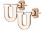 beyoutifulthings 1 Paar Ohr-stecker BUCHSTABE U INITIALEN Ohringe Ohr-ringe Schmuck Set Edelstahl Roségold