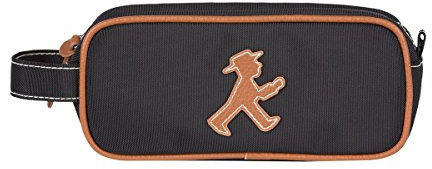 AMPELMANN Sammler Stiftetasche schwarz Canvas & PU-Leder mit Griffgurtel