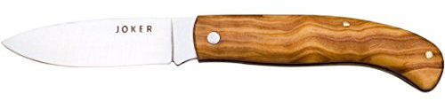Joker Taschenmesser NO77, Olivenholzgriff, 420 Edelstahl, 7 cm Klinge, Angelgerät, Jagd, Camping und Wandern