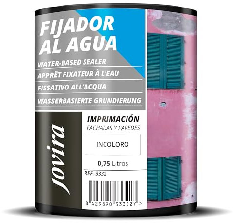 JOVIRA PINTURAS Imprimación Fijador al agua. Sellante incolora para fachadas y paredes interior. (750 Mililitros) E-78