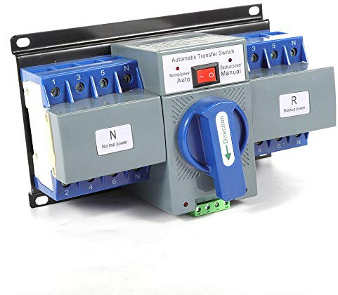 Dual Power Automatischer Transferschalter, 4P 63A AC 220V Notstrom Umschalter Lastumschalter Netzumschalte, Dual Netzteil Automatic Übertragungsschalter für Brandbekämpfung, Flughäfen, Fernsehsender