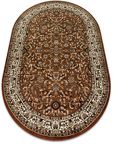 rugsx Teppiche ROYAL Klassisch, traditioneller, für das Wohnzimmer, Schlafzimmer, hohe Qualität, ADR 1745 braun, oval 100x180 cm