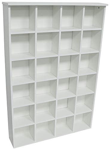 WATSONS PIGEON HOLE - 480 CD / 312 DVD Blu-ray Media Cubby Storage Shelves - White