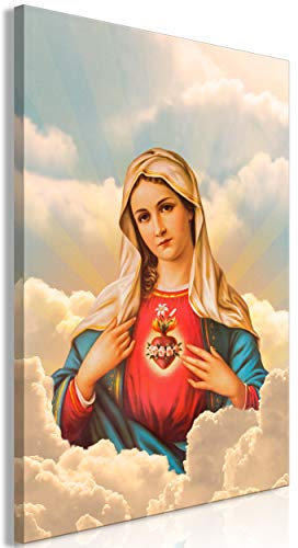 decomonkey Bilder Maria Mutter Gottes 40x60 cm 1 Teilig Leinwandbilder Bild auf Leinwand Vlies Wandbild Kunstdruck Wanddeko Wand Wohnzimmer Wanddekoration Deko Sakral Bunt