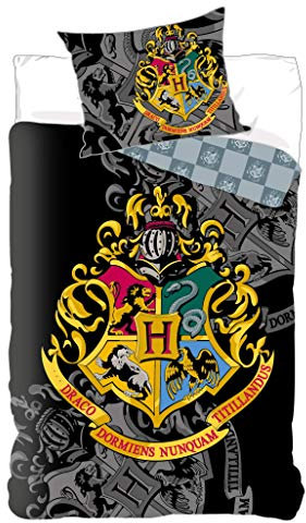 Setino Bettwäsche Harry Potter 100% Baumwolle – wendbarer Bettbezug 140 x 200 cm + Kissenbezug 65 x 65 cm