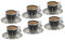 LaModaHome Patterned Espresso Coffee Cups with Saucers, Porcelain Set of 6, Turkish Arabic Greek Serving Mugs for Dining Table, Guests, Housewarming Gifts, Wedding, Events, Parties - Silver/Black