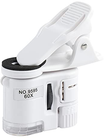 SOLUSTRE Handy Mikroskop Tragbare Verstellbare Handy Mikroskop mit Clip Schmuck Lupe mit Clip- Auf Micro Objektiv für Universal Handys