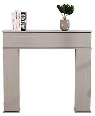 HOME MODERN Fireplace Console Tables Fireplace Surrounds Storage Cabinet Classic Chic Decoration Wooden,White,Grey,Sitting/Living Room (Grey)