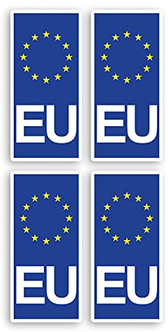 4 autocollants en vinyle de 5 cm de haut, drapeau de l'Union européenne – Autocollant de l'Union européenne #70225