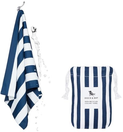 Dock & Bay QuickCool Kühlhandtuch - Für Workouts & Sport - Kühlt auf 15°C - Inklusive Tasche - 25 x 12/ 63x29cm - Whitsunday Blue