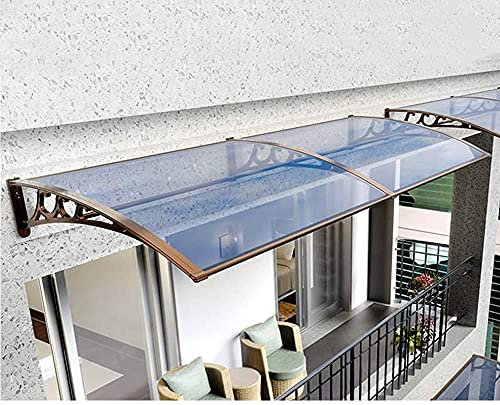 YZJL Vordach für Haustür Überdachung Überdachungen Polycarbonat Abdeckung UV Regen Schnee Tür Fenster Markise Vordach Pavillion(Color:Clear;Size:60x120cm)