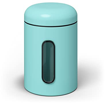 stardis Vorratsdosen 3er Set 0,9 L mit Deckel & Sichtfenster für Lebensmittel, stabiler Vorratsbehälter, Metalldosen für Kaffee, Tee, Cerealien, Kaffeedose, Anti-fingerprint-Beschichtung mint