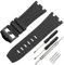 CWYTTZQ 28 mm Gummi-Uhrenarmband für AP-Uhren Herren 15703 15710, Outdoor-Sport-Armband, Zubehör, Uhrenarmband (schwarze Schnalle)
