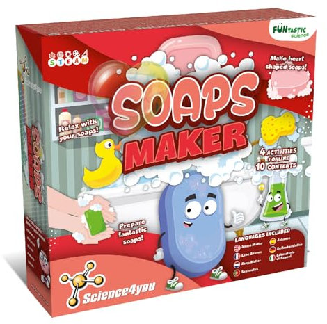 Science4you Seife Selber Machen Set für Kinder - Macht Parfümierte Seifen - Herstellen mit Seifenformen und Seifenbasis enthalten - Experimente ab 7 8 9 10+