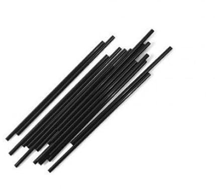 Thali Outlet - 250 x Black Paper Cocktail Drinking Straws - Biodegradable Eco Compostable - 145mm x 5mm