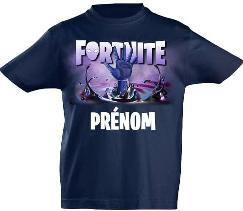 T-Shirt personnalisé FORTNITE pour Enfants T-Shirt de Jeu personnalisé avec prénom ou Texte de qualité supérieure et Authentique pour Enfants garçons