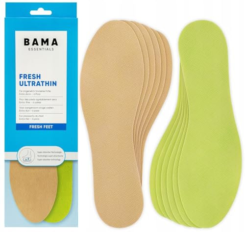 Bama Fresh Ultrathin Unisex Schuh-Einlegesohlen, Frische-Sohlen ultradünn, dermatologisch getestete Einlagen für frische Füße, Größe, 6 Paar - 41/42 EUR