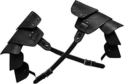 Harilla Mittelalterlicher Schulterpanzer aus PU- Gothic Steampunk Schulterpanzer für Dekore, Schwarz
