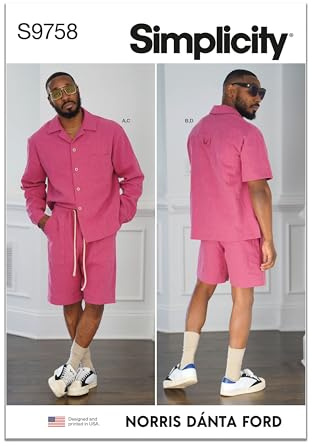 SIMPLICITY SS9758BB Men's Shirts and Shorts by Norris Danta Ford BB (44-46-48-50-52)