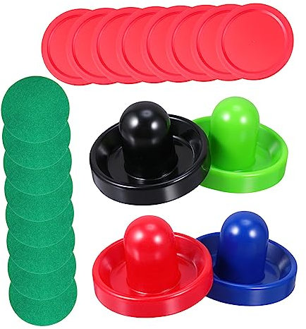 VANZACK 2 Sätze Airhockey Hockeyspiele Hockeyteile Aus Kunststoff Paddelgriff Hockey-Puck Eishockey Hockeyzubehör Aus Kunststoff Air-Hockey-Pusher Hockeytisch Schieberegler Plastik Torwart