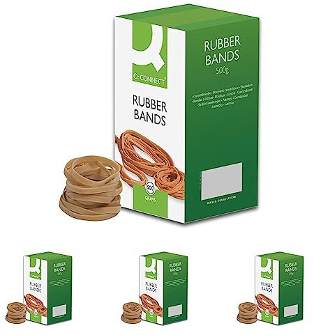 Q-Connect Rubber Bands No.38 152.4 x 3.2 mm 500 g KF10544 (Pack of 4)