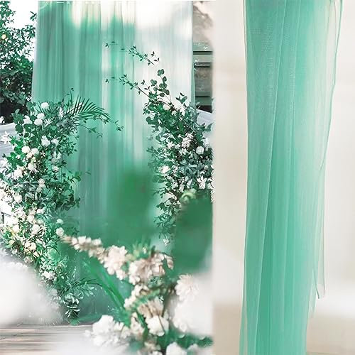 1m x 160cm Soft Tüllstoff,Tüll Stoffe zum Nähen,Netzstoff Dekostoff Drapierstoff für Arbor Hochzeit Vorhang Hochzeitsbogen Freihanddeko Torbogen Zeremonie Party Dekor Kleid Tüllrock Schleier,Babygrün