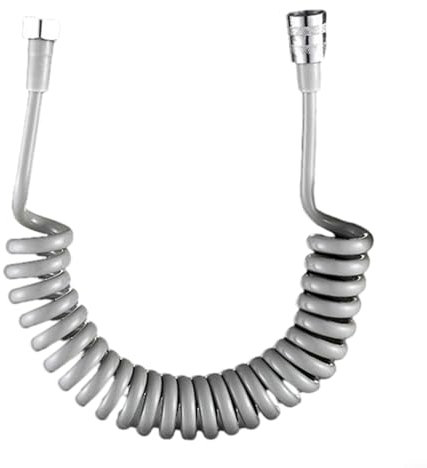 Tubo flessibile a molla per bagno, molla a spirale flessibile per soffione doccia, idraulico, bidet, spruzzatore (5 metri grigio)
