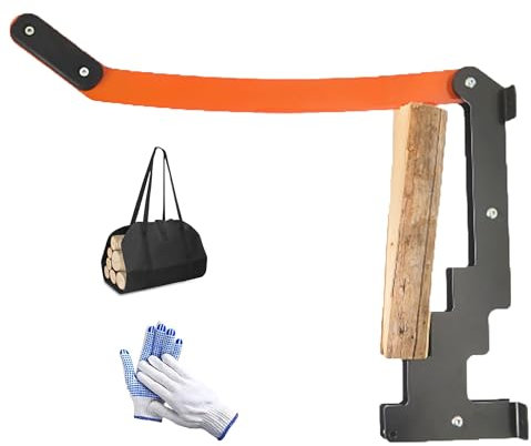 Muro Spaccalegna Manuale - Portalegna Legna Montaggio Splitter a Parete Taglia per Legna da Ardere Splitter Portatile per Casa e Campeggio All'aperto | color naranja