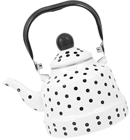 PRETYZOOM Bollitore Smaltato Teiera Di Bollitore Per Il Tè Smaltato Bollitore Portatile Fischio Bollitore Per Il Caffè Bollitore Da Tè Smaltato Vintage Tacchino Smalto Bianca Induzione Donna