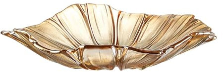 Folpus Piatto da Frutta Ciotola per Frutta in Vetro Piatti Decorativi Grandi per Snack Porta Frutta per Tavolo Decorativo per Cupcake, Verdure e, Marrone Poco Profondo