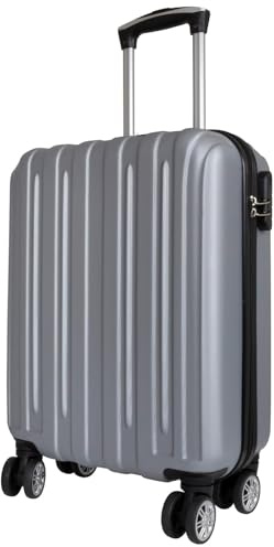 Warenhandel König Hartschalen Koffer Trolley Borsum Handgepäck - Farbe Silber - Gr. M