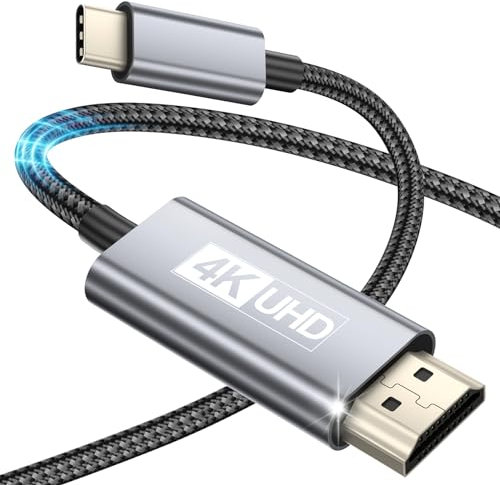 Gulemfy Cavo da USB C a HDMI, Adattatore USB C HDMI ad Altissima Velocità 4K UHD Compatibile con Thunderbolt 4/3, MacBook Pro/Air, i-Pad Pro, Galaxy S23/S22/S21, Note 20, Surface Pro (5m)