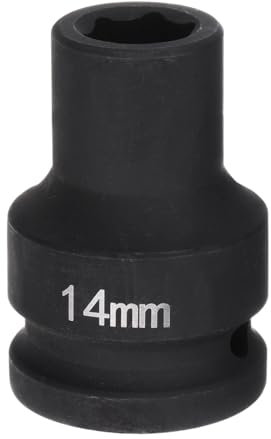 QUARKZMAN Llave de Impacto de 6 Puntos Deep 3/4 Drive 14mm Métrica 40Cr Aleación de Acero Husillo Tuerca de Eje Llave de Impacto