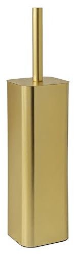 Gedy Tonga Escobillero baño, Escobilla baño, Oro Mate, Acero Inoxidable, 8,3 x 8,3 x 38