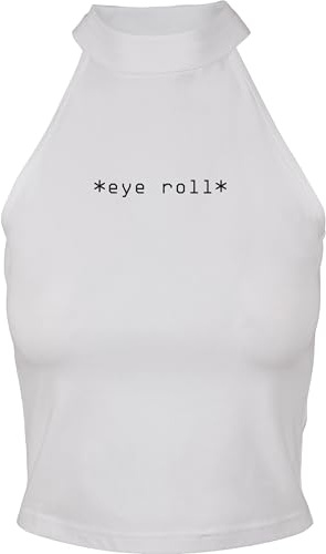 Miss Tee Damen Eye Roll Turtleneck Short Top White, L