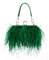 YUEZHAN Abendtasche Damen Clutch Feather Abend Taschen Für Damen Kette Schulter Umhängetasche Quaste Party Clutch Geldbörse Hochzeit Handtaschen Grün