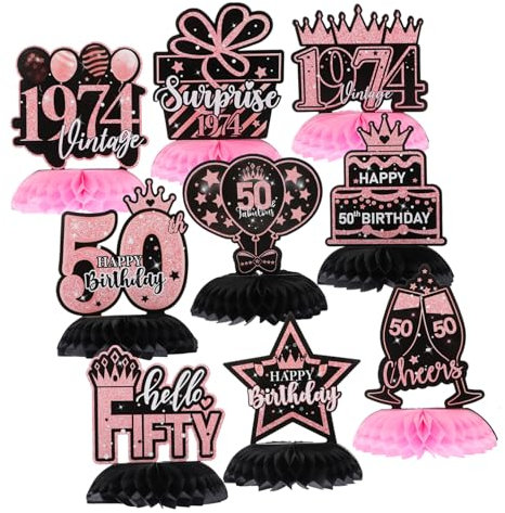 Toyvian 9stücke Teiliges Papier Bienenwaben Tischdekoration Für Geburtstagsfeiern Einfache Installation Tischornamente Für Geburtstag Von Freunden Roségold Jährige