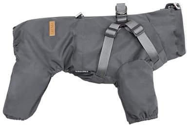 BT Bear Hundemantel mit Geschirr, wasserdichter Hunde-Regenmantel, reflektierender Overall, Grau, XL, Polyester-Mischung