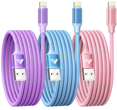 iPhone Ladekabel, Lightning Kabel [3Pack 2M] iPhone Schnellladekabel MFi Zertifiziert USB auf Lightning Kabel für iPhone 14 13 12 11 Pro/Pro Max/Mini, XR XS Max X, 8 7 6 6s Plus, 5s 5 Se