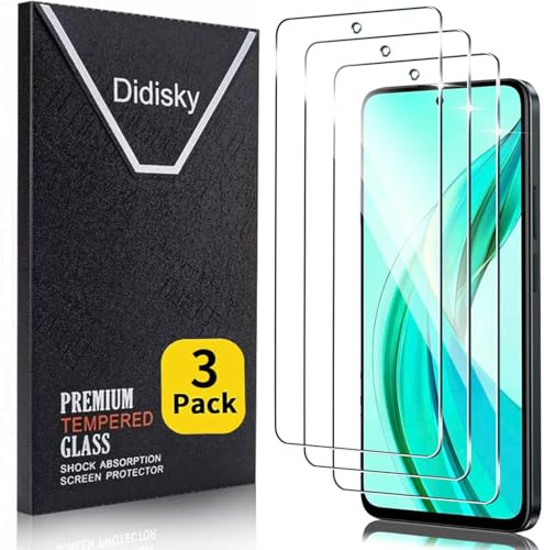 Didisky Lot de 3 films de protection d'écran en verre trempé 9H pour Honor 90 Smart/Honor X7b (pas pour Honor 90), facile à installer, résistant aux rayures, HD transparent
