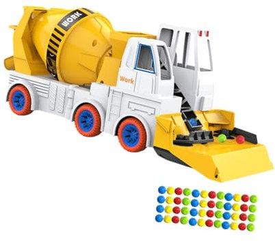 Harilla Escavatore Auto Giocattolo Auto Perline Spazzatrice Camion Autocisterna Mixer Portatile Autocarro con Cassone Ribaltabile Veicolo di Ingegneria Giocat, Macchina Miscelatrice