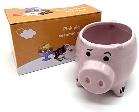 JTLB Bonita taza de cerámica con diseño de animales, mango cómodo, boca lisa, bonita forma rosa, para café, té, leche, bebidas, agua, decoración de cocina